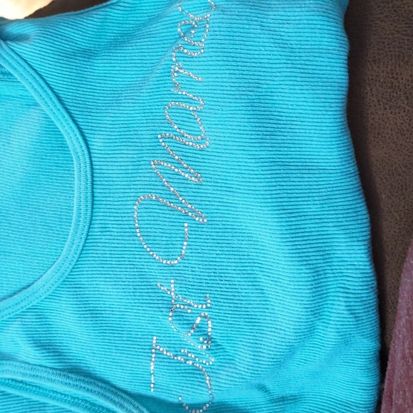 Tiffany Blue Just Married Tank Top 100% Cotton Women's Size M - Picture 4 of 4